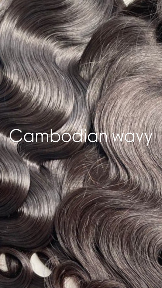Cambodian Wavy Double Drawn 100% Raw Human Hair Weft Bundles Deals