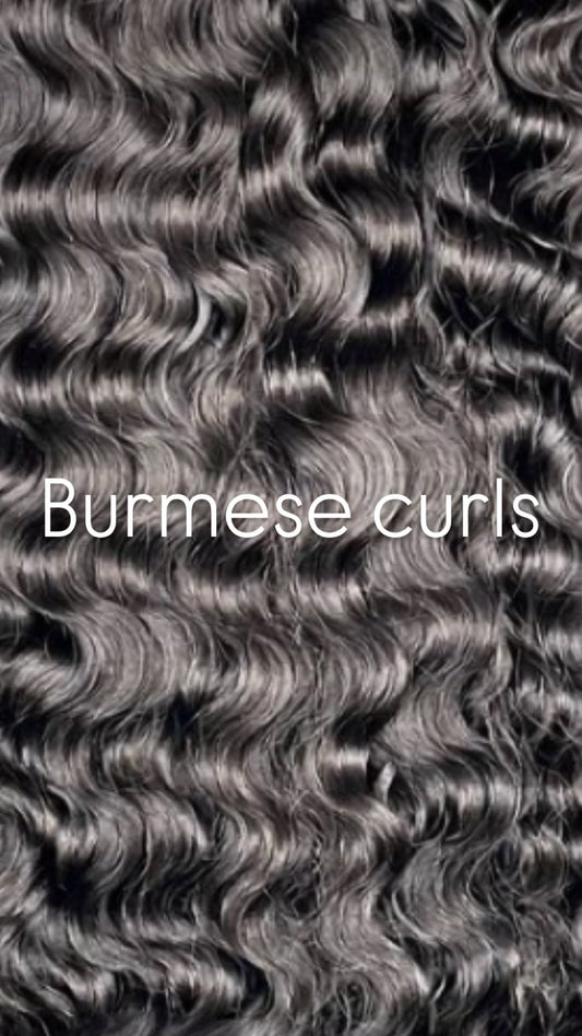 Burmese Curls Raw 100% Human Hair Weft Bundle Deals