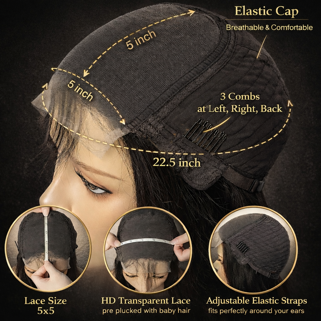 Burmese curls Glueless Wig 5x5 Hd Lace Closure