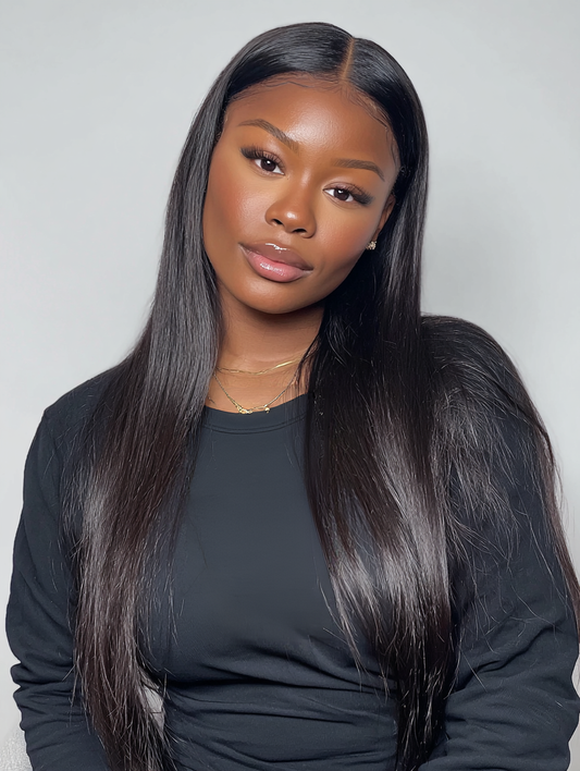Silky straight seamless clip ins