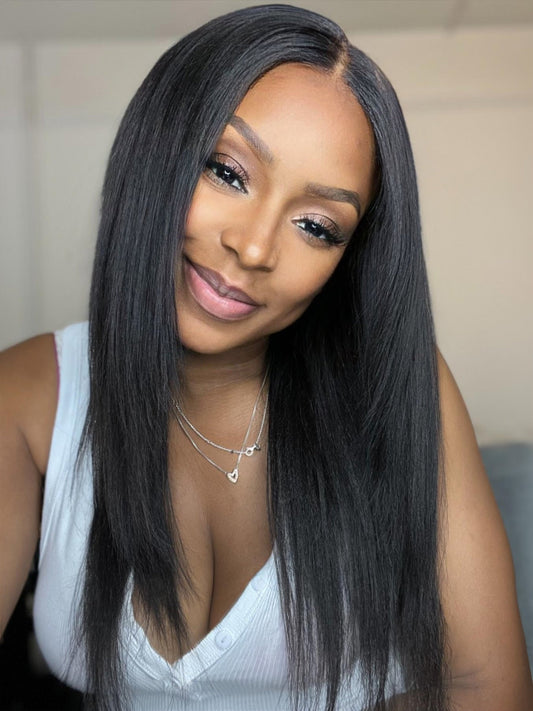 Yaki Virgin Hair Lace Closure Glueless Wig 4x4 Hd Lace