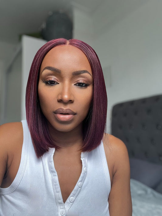 Vietnamese Raw Human Hair Bob Wig 2x6 HD Lace, Super Double Drawn