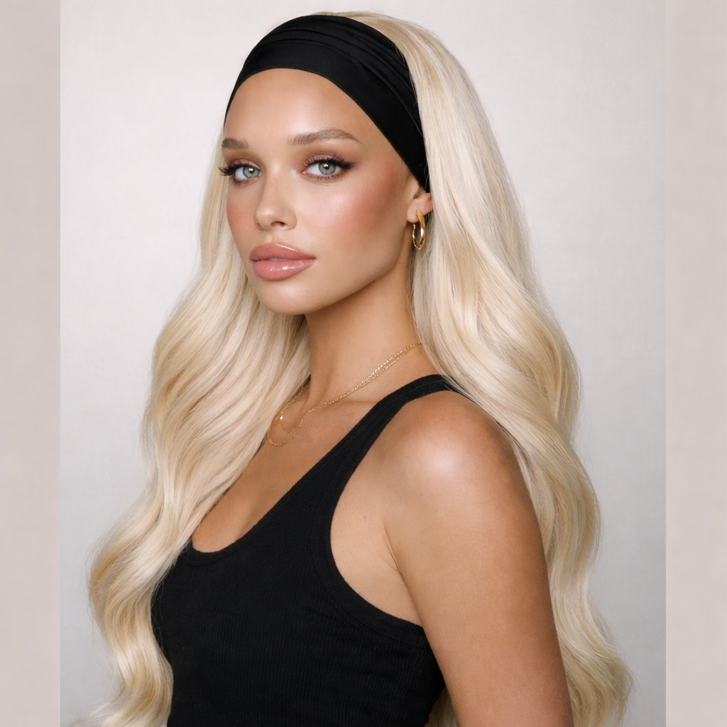 Virgin Hair Headband Wigs Lengths 12"-30" colour 613