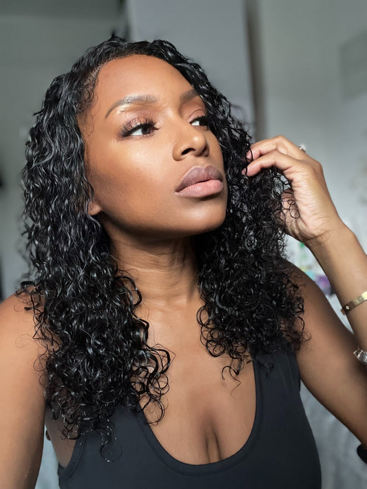 Curly Virgin Hair 4c edges Glueless Wig 5x5 Hd Lace Closure