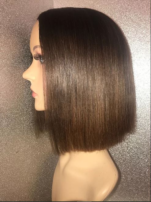 Bob Wig Glueless Transparent Lace 2x6 Closure