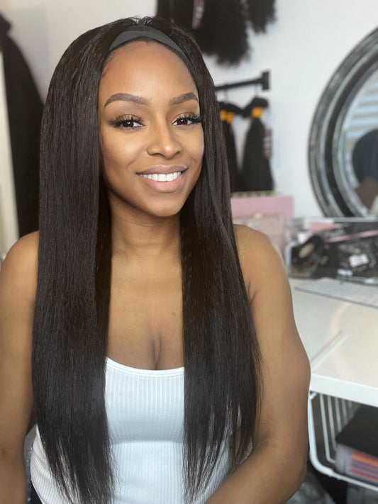 Virgin Hair Headband Wigs Lengths 12"-30" Natural 1b Colour