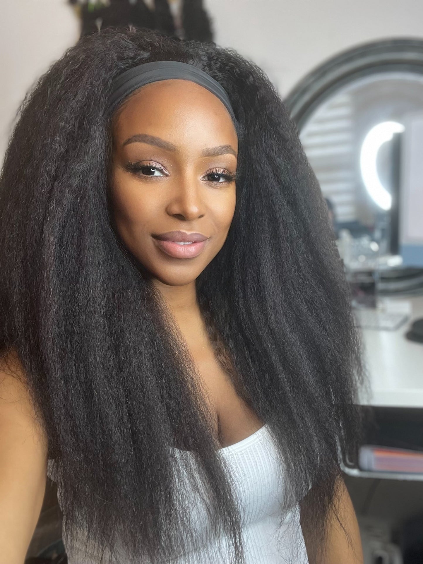 Virgin Hair Headband Wigs Lengths 12"-30" Natural 1b Colour