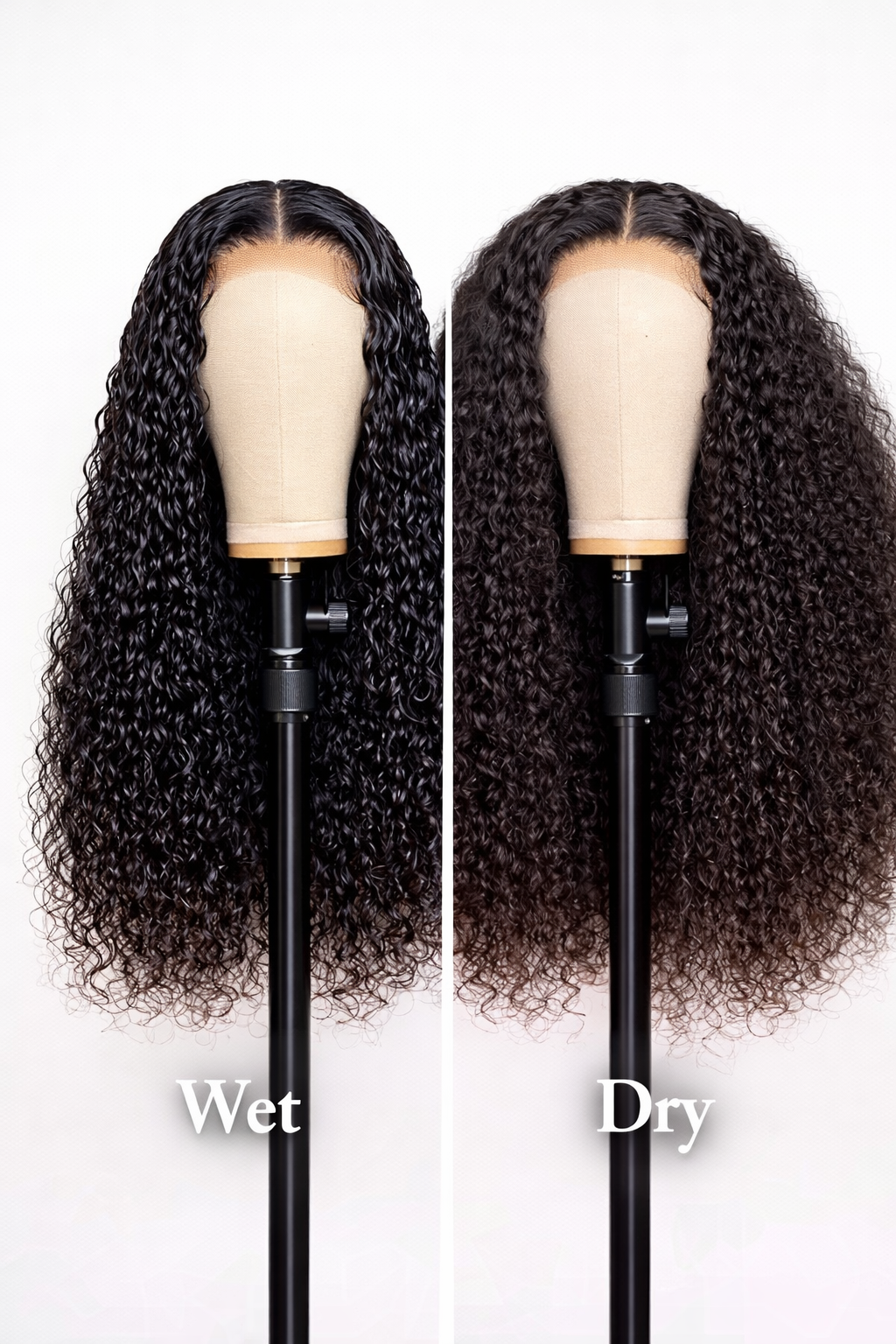 Deep curl Virgin Hair Natural 1b Colour Hd Lace Frontal Wig 13x6
