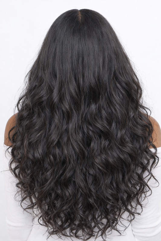 Wavy Virgin Hair 4x4 HD Lace Closure Glueless Wig Natural 1b Colour