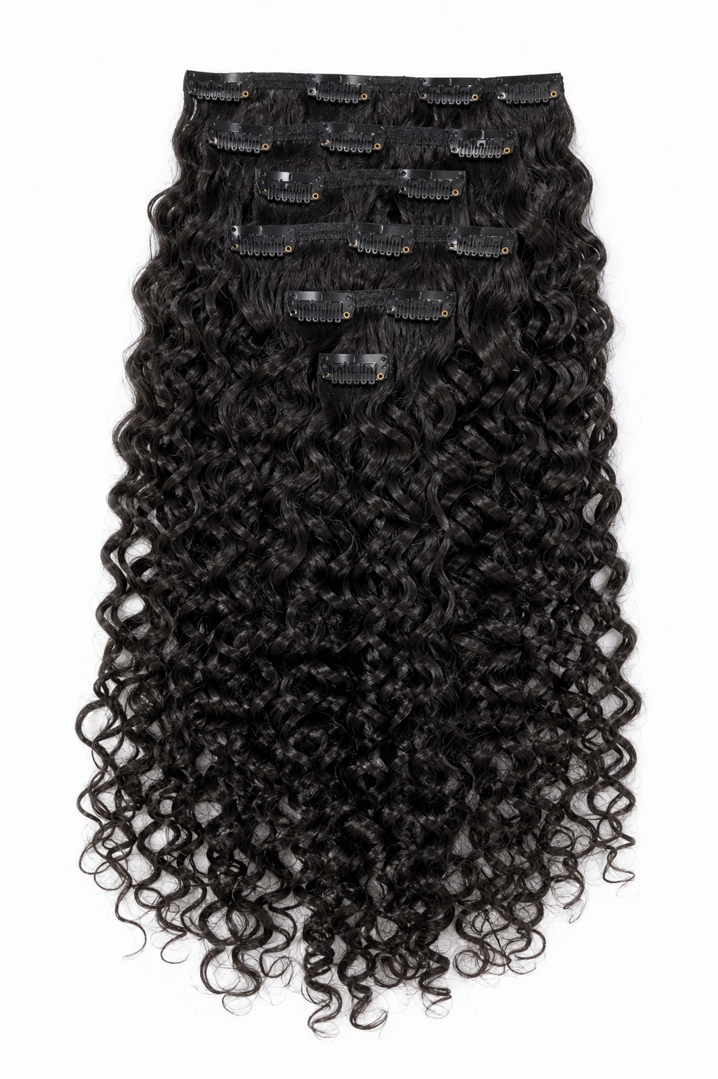 Burmese curl Seamless Clip Ins Virgin Hair Extensions