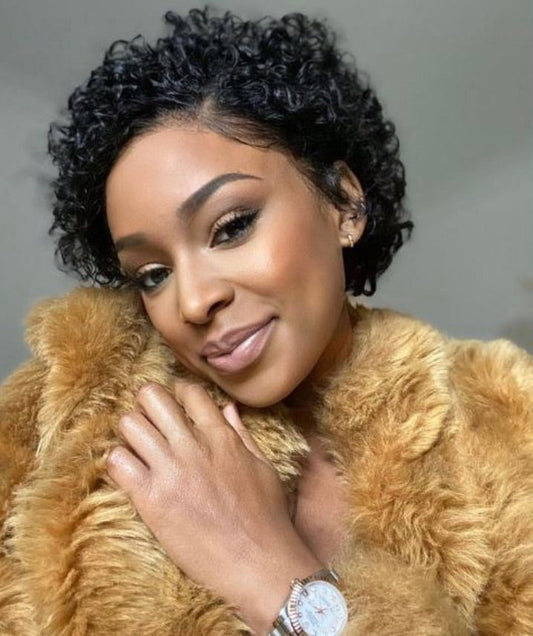 Full HD Lace Custom Wig Virgin Hair Pixie Curls